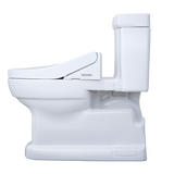 TOTO WASHLET+ Eco Guinevere Elongated 1.28 GPF Universal Height Toilet with C5 Bidet Seat, Cotton White, Vitreous China|Plastic, MW9743084CEFG#01