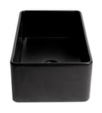 ALFI brand 33" Fireclay Farmhouse Sink, Black Matte, No Faucet Hole, ABF3318S-BM