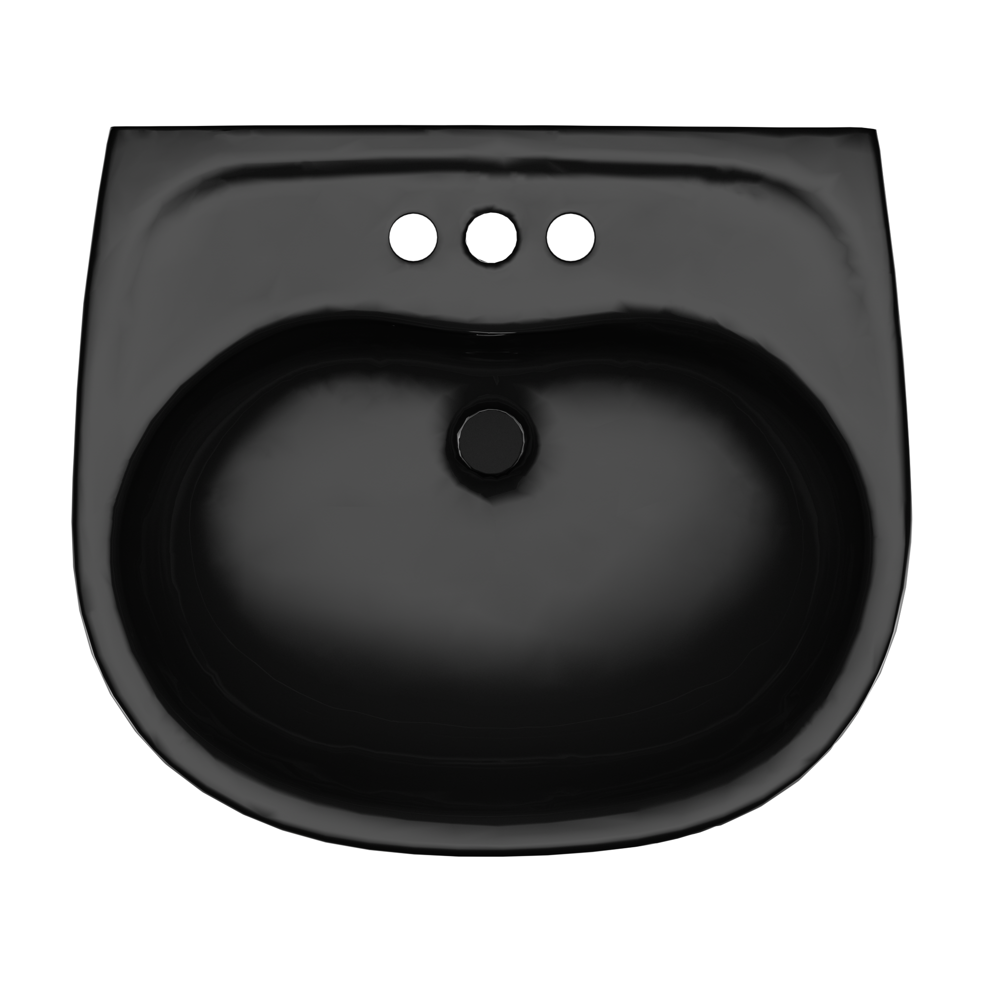 TOTO Supreme Oval Wall-Mount Bathroom Sink and Shroud for 4 Inch Center Faucets, Ebony, Vitreous China, LHT241.4#51