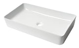 ALFI brand 24" x 13.63" Rectangle Above Mount Porcelain Bathroom Sink, White, No Faucet Hole, ABC902-W