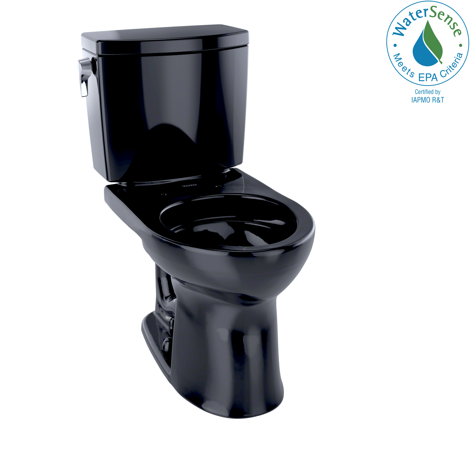 TOTO Drake II 1G Two-Piece Round 1.0 GPF Universal Height Toilet, Ebony, Vitreous China, CST453CUF#51