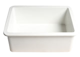 ALFI brand 27" Under Mount Fireclay Kitchen Sink, White, No Faucet Hole, ABF2718UD-W