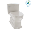 TOTO Eco Soire One Piece Elongated 1.28 GPF Universal Height Skirted Toilet with CEFIONTECT, Bone, Vitreous China, MS964214CEFG#03