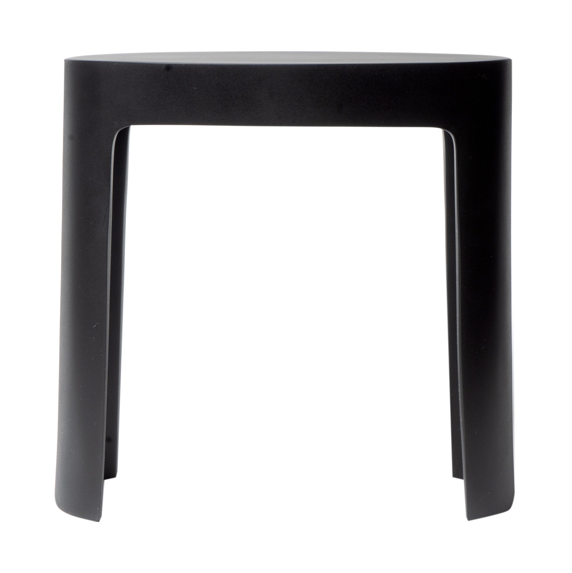ALFI brand ABST66BM Black Matte Solid Surface Resin Bathroom / Shower Stool, Black & White