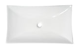 ALFI brand 25.75" x 15.5" Rectangle Above Mount Porcelain Bathroom Sink, White, No Faucet Hole, ABC904