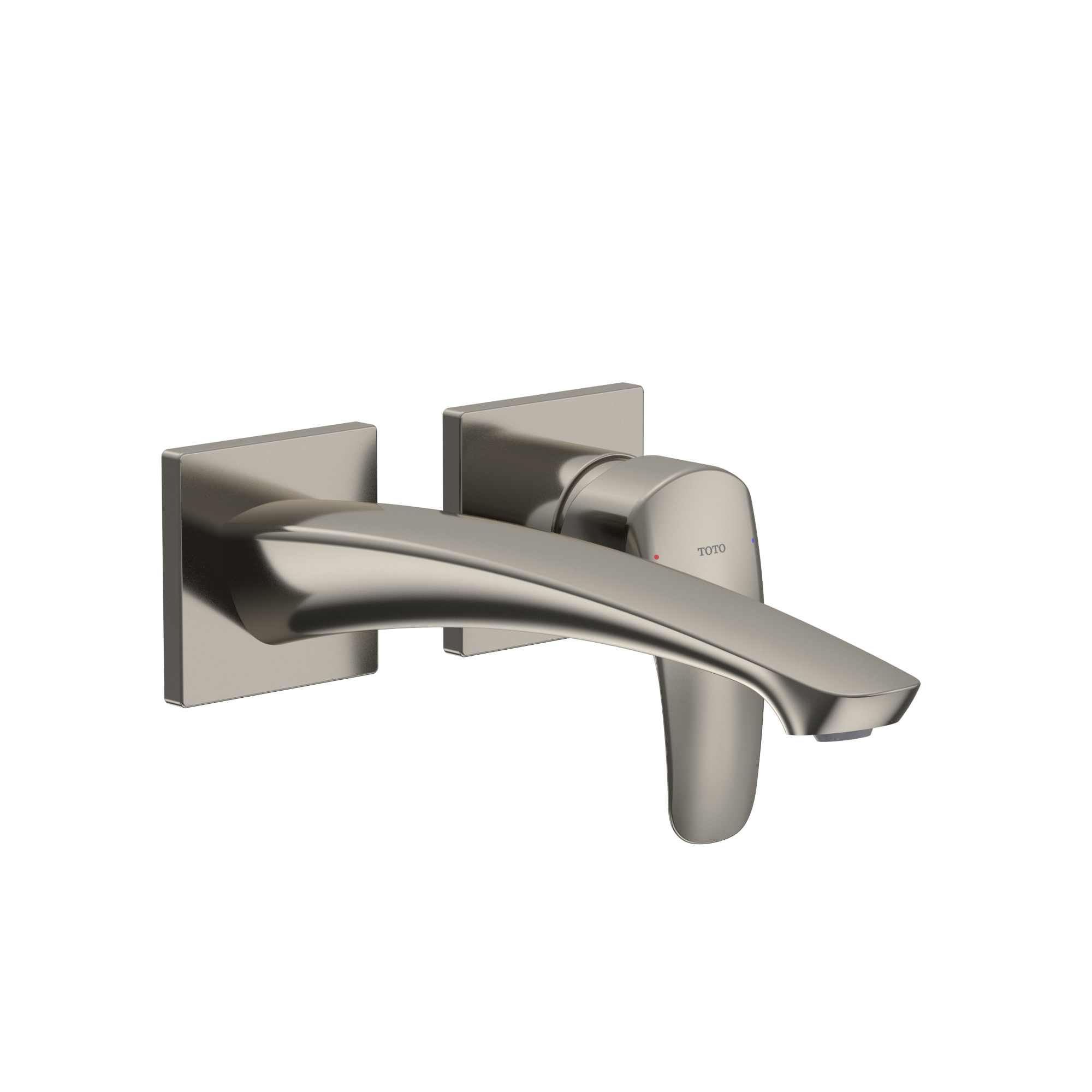 TOTO GM 1.2 GPM Wall-Mount Single-Handle Long Bathroom Faucet with COMFORT GLIDE Technology, Polished Nickel, Brass, TLG09308U#PN