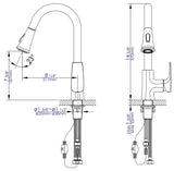 ALFI brand 1.8 GPM Lever Gooseneck Spout Touch Kitchen Faucet, Modern, Gray, Pull Down, Polished Chrome, ABKF3889-PC