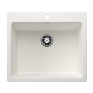 Alternate Image for Blanco Liven 25" Dual Mount Silgranit Kitchen Sink, White, 1 Faucet Hole, 443221