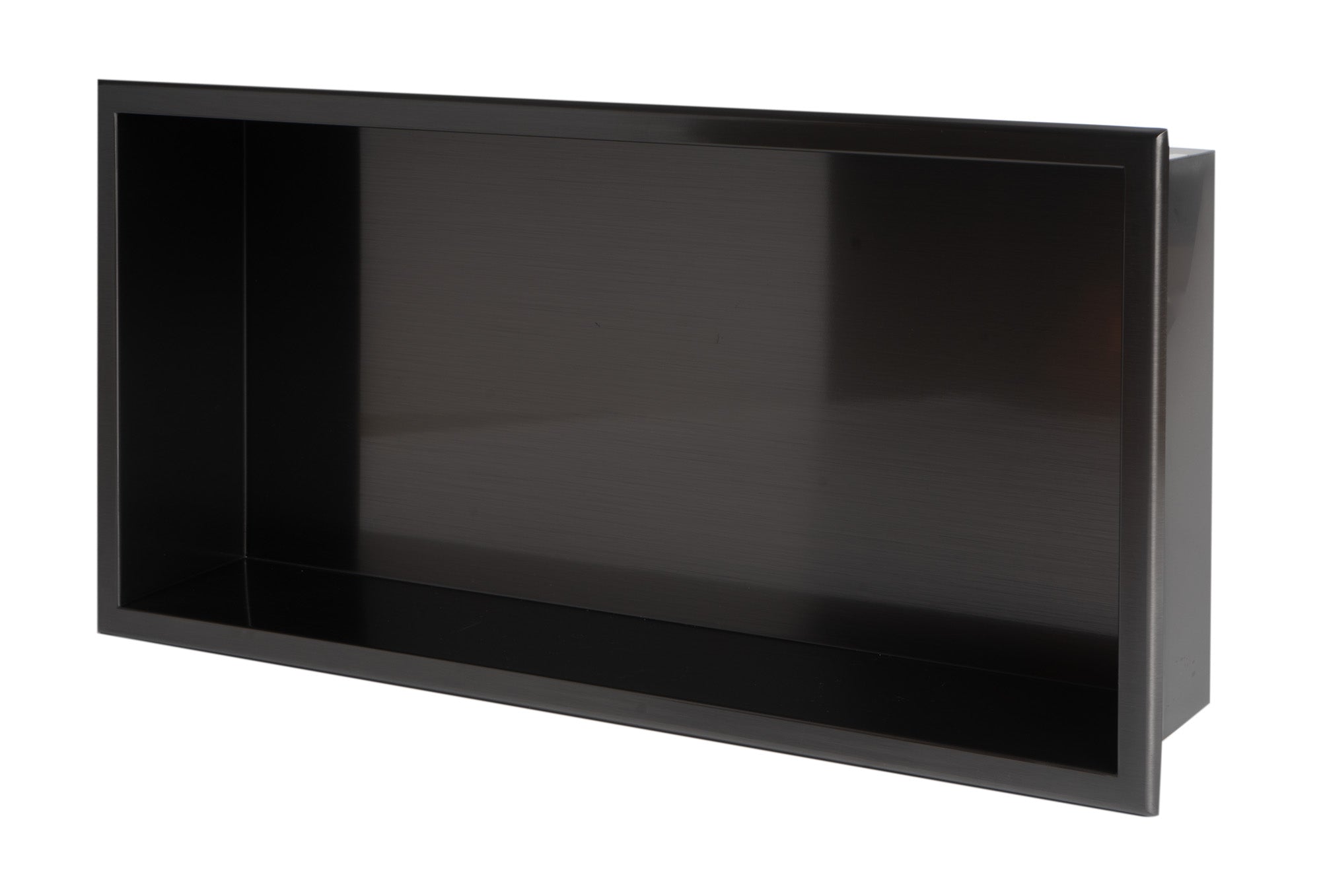 Alternate Image for ALFI brand ABNP2412-BB 24" x 12" Brushed Black PVD Stainless Steel Horizontal Single Shelf Shower Niche, 20 Gauge