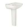 TOTO Supreme Oval Basin Pedestal Bathroom Sink with CeFiONtect for Single Hole Faucets, Colonial White, Vitreous China, LPT241G#11