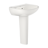 TOTO Supreme Oval Basin Pedestal Bathroom Sink with CeFiONtect for Single Hole Faucets, Colonial White, Vitreous China, LPT241G#11