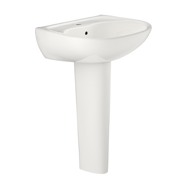 TOTO Supreme Oval Basin Pedestal Bathroom Sink with CeFiONtect for Single Hole Faucets, Colonial White, Vitreous China, LPT241G#11