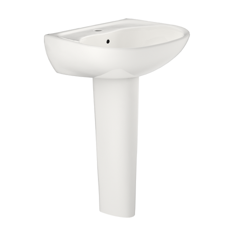 TOTO Supreme Oval Basin Pedestal Bathroom Sink with CeFiONtect for Single Hole Faucets, Colonial White, Vitreous China, LPT241G#11