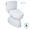 TOTO WASHLET+ Vespin II 1G Two-Piece Elongated 1.0 GPF Toilet with Auto Flush WASHLET+ S7 Contemporary Bidet Seat, Cotton White, Vitreous China|Plastic, MW4744726CUFGA#01