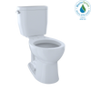 TOTO Entrada Two-Piece Round 1.28 GPF Universal Height Toilet, Cotton White, Vitreous China, CST243EF#01