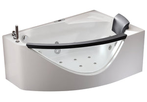 Alternate Image for Eago 59" Acrylic Corner Neo-angle Round Bathtub, White, AM198ETL-L