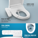 TOTO Drake Transitional WASHLET+ Two-Piece Elongated 1.28 GPF Universal Height TORNADO FLUSH Toilet with C2 Bidet Seat, Cotton White, Vitreous China, MW7863074CEFG.10#01