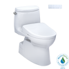 TOTO WASHLET+ Carlyle II One-Piece Elongated 1.28 GPF Toilet with Auto Flush WASHLET+ S7A Contemporary Bidet Seat, Cotton White, Vitreous China|Plastic, MW6144736CEFGA#01