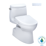 TOTO WASHLET+ Carlyle II One-Piece Elongated 1.28 GPF Toilet with Auto Flush WASHLET+ S7A Contemporary Bidet Seat, Cotton White, Vitreous China|Plastic, MW6144736CEFGA#01