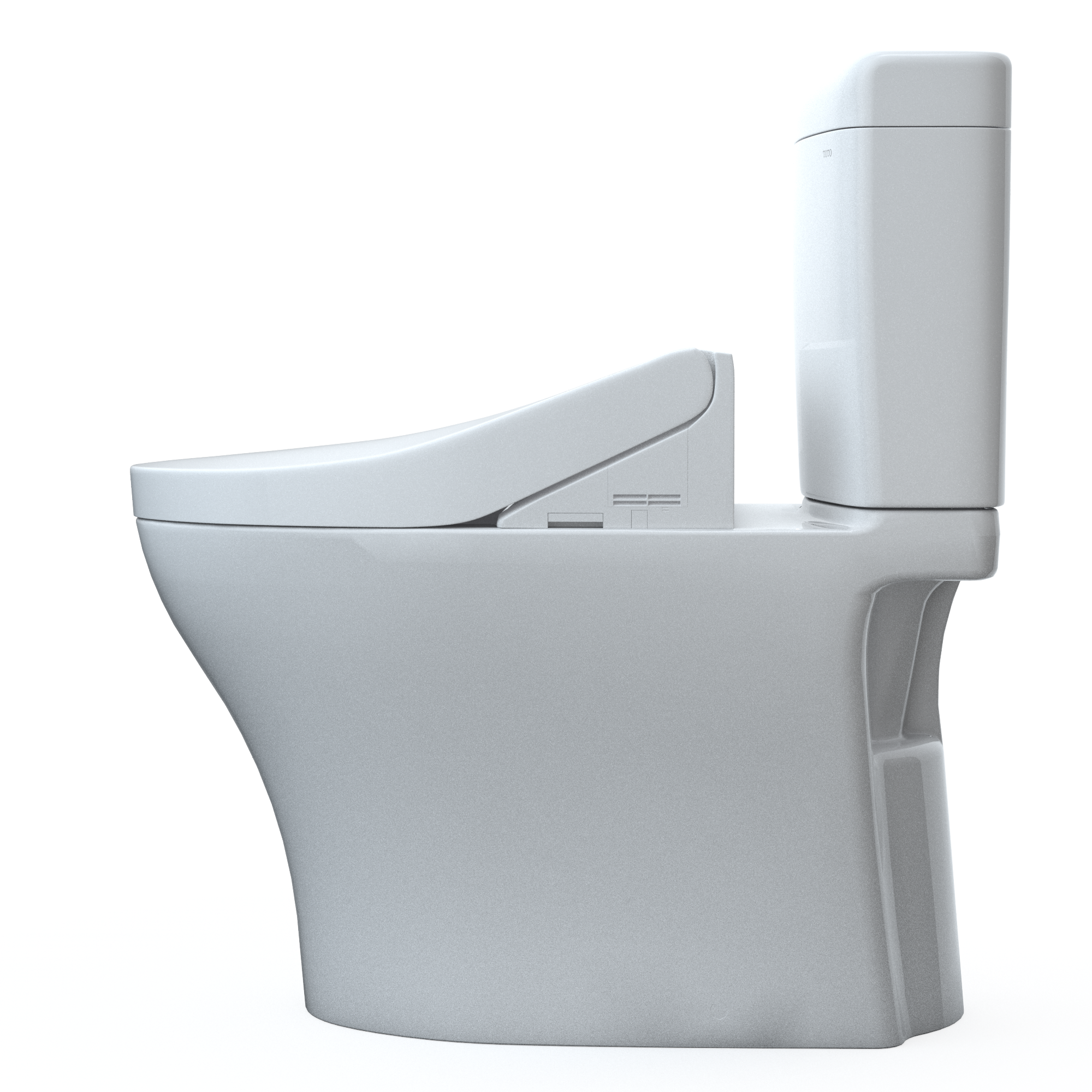 TOTO WASHLET+ Aquia IV Cube Two-Piece Elongated Dual Flush 1.28 and 0.9 GPF Toilet with C5 Bidet Seat, Cotton White, Vitreous China|Plastic, MW4363084CEMFGN#01