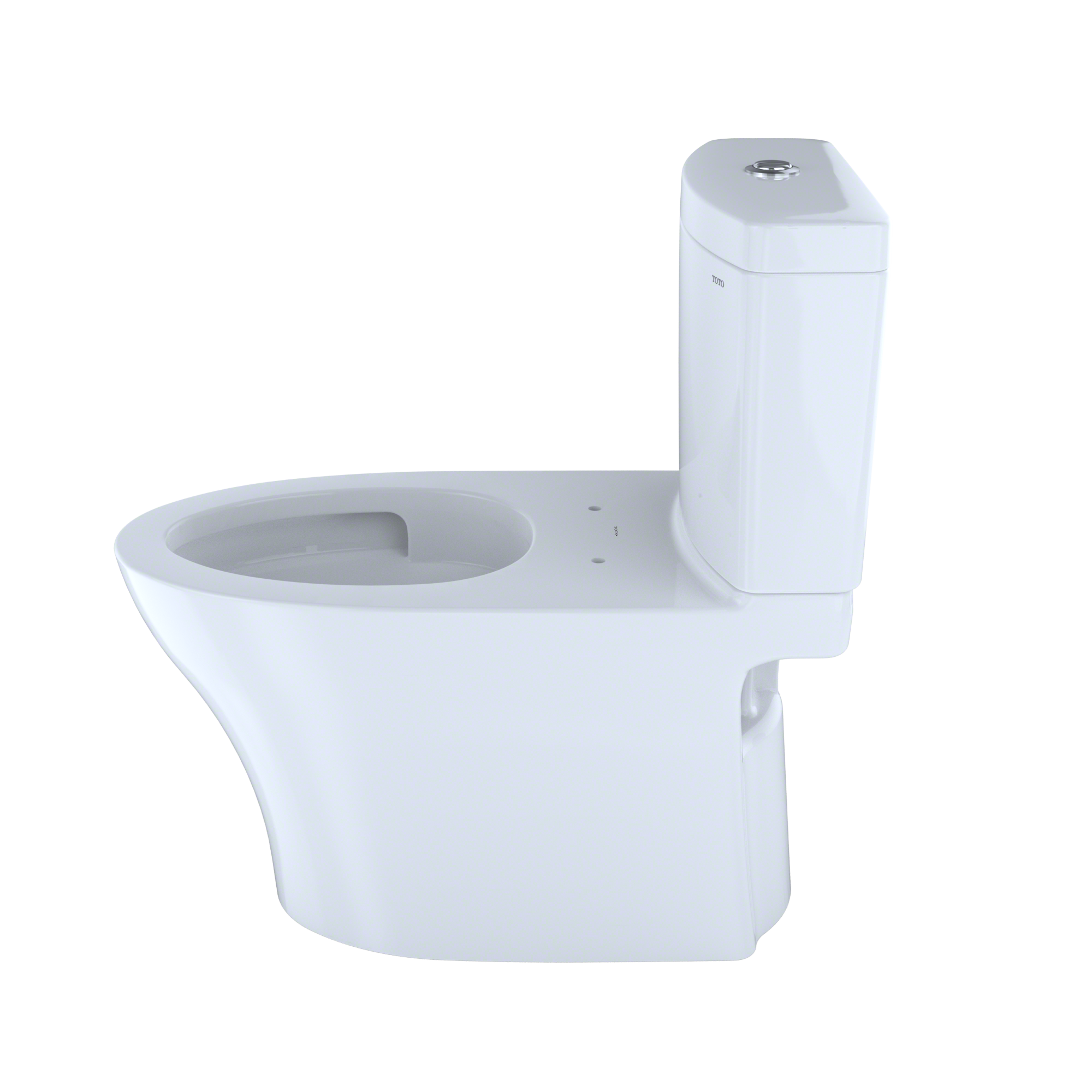 TOTO Aquia IV Two-Piece Elongated Dual Flush 1.28 and 0.9 GPF Skirted Toilet with CEFIONTECT, Cotton White, Vitreous China, CST446CEMGN#01
