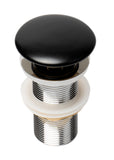 ALFI brand Brass, AB8055-BM Black Matte Ceramic Mushroom Top Pop Up Drain for Sinks without Overflow