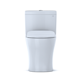 TOTO Aquia IV One-Piece Elongated Dual Flush 1.28 and 0.9 GPF Universal Height, WASHLET+ Ready Toilet with CEFIONTECT, Cotton White- Vitreous China, MS646234CEMFGN#01