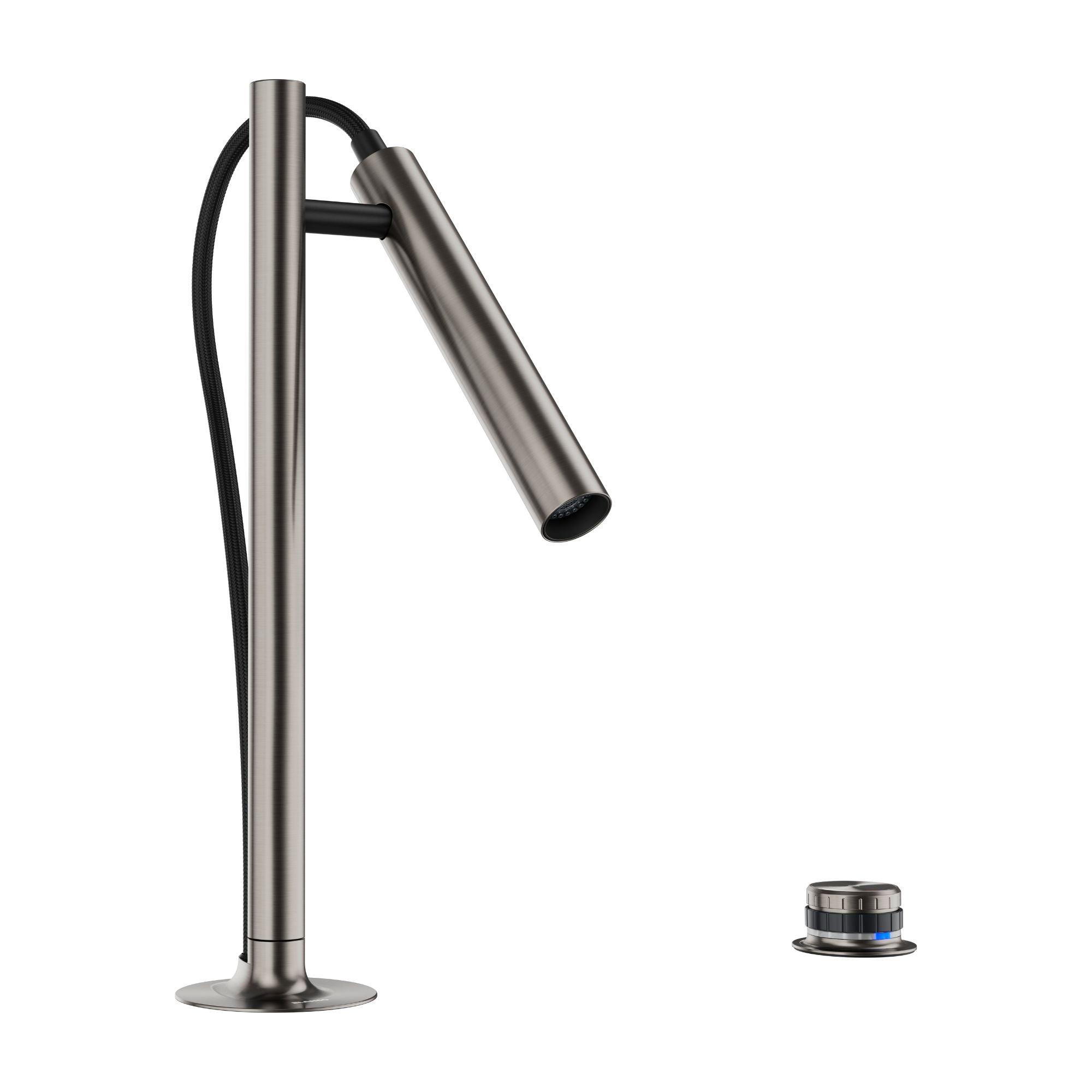 Blanco Luneoo Pull-Down Dual-Spray Kitchen Faucet with Push Button Activation, 1.5 GPM - Satin Platinum