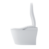 TOTO NEOREST LS Dual Flush 1.0 or 0.8 GF Integrated Bidet Toilet, Cotton White with Silver Trim, Vitreous China and Plastic, MS8732CUMFG#01S