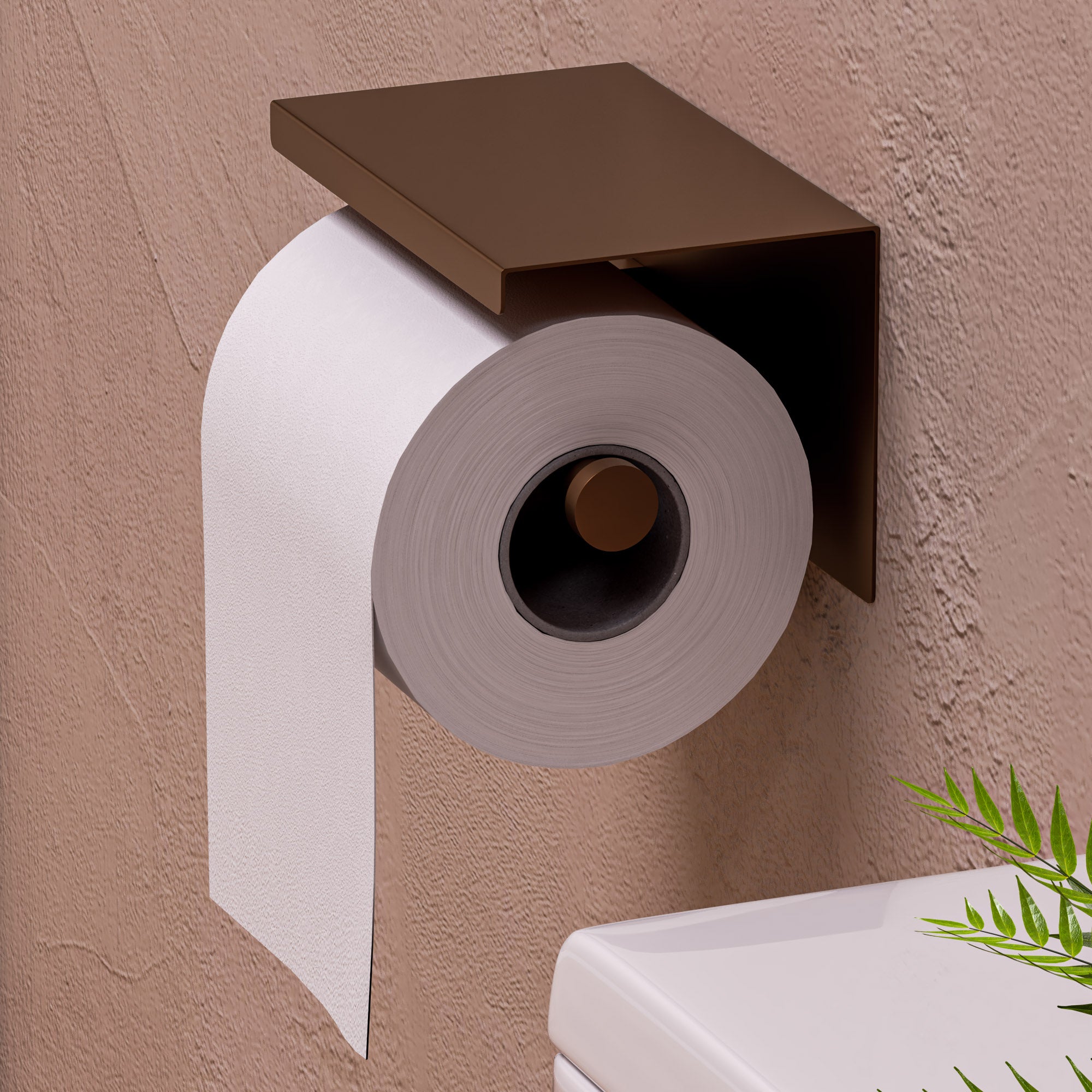 Alternate Image for ALFI brand ABTPP66-BC Brushed Copper PVD Stainless Steel Toilet Paper Holder with Shelf