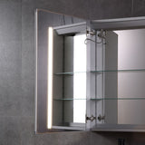 ALFI brand ABMC2432BT 24" x 32" Single Door LED Light Bluetooth Medicine Cabinet, Aluminum, Gray