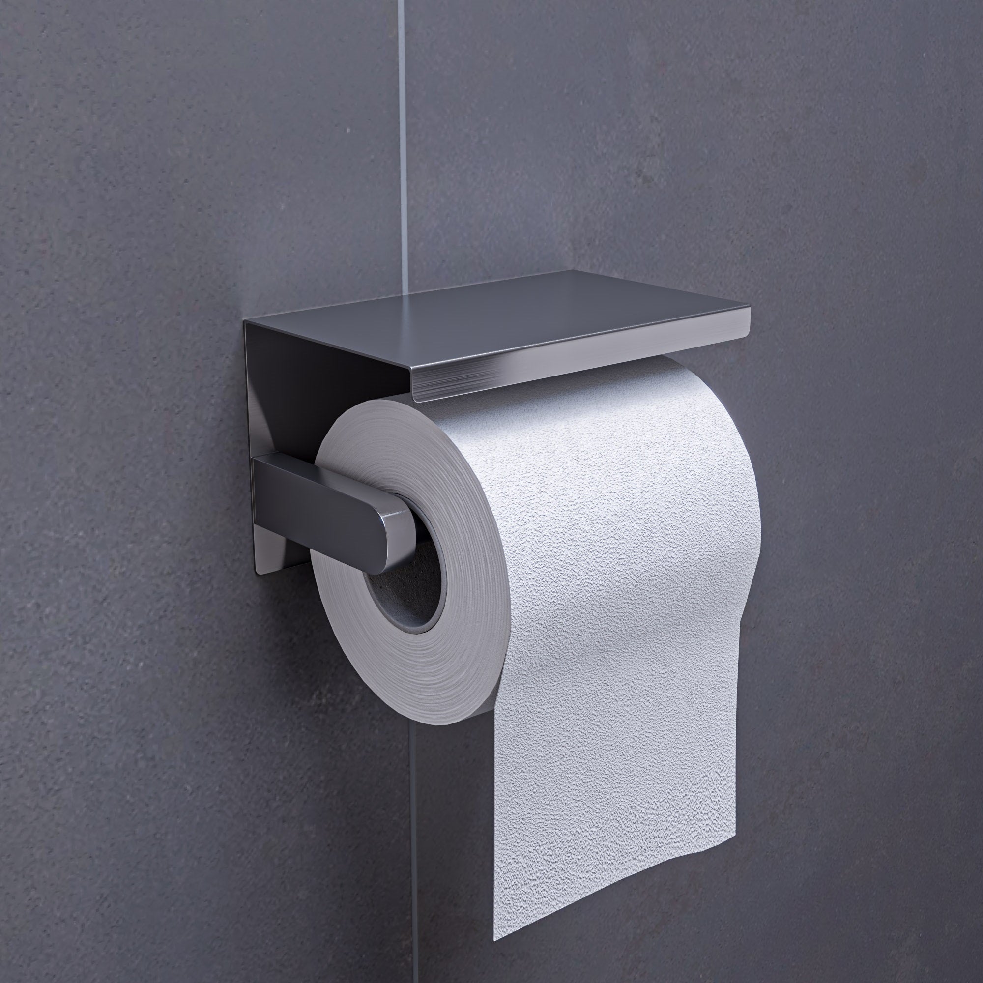 Alternative View of ALFI brand ABTP66-BSS Brushed Stainless Steel Toilet Paper Holder with Shelf