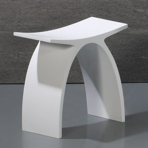 Alternate Image for ALFI brand ABST77 Arched White Matte Solid Surface Resin Bathroom / Shower Stool