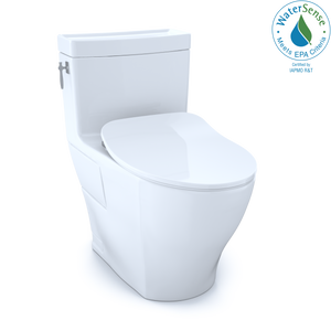 Alternate Image for TOTO Aimes One-Piece Elongated 1.28 GPF Toilet with CEFIONTECT and SoftClose Seat, WASHLET+ Ready, Cotton White, Vitreous China, MS626234CEFG#01