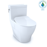 TOTO Aimes One-Piece Elongated 1.28 GPF Toilet with CEFIONTECT and SoftClose Seat, WASHLET+ Ready, Cotton White, Vitreous China, MS626234CEFG#01