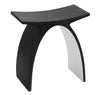 ALFI brand ABST77BM Black Matte Arched Solid Surface Resin Bathroom / Shower Stool, Black & White