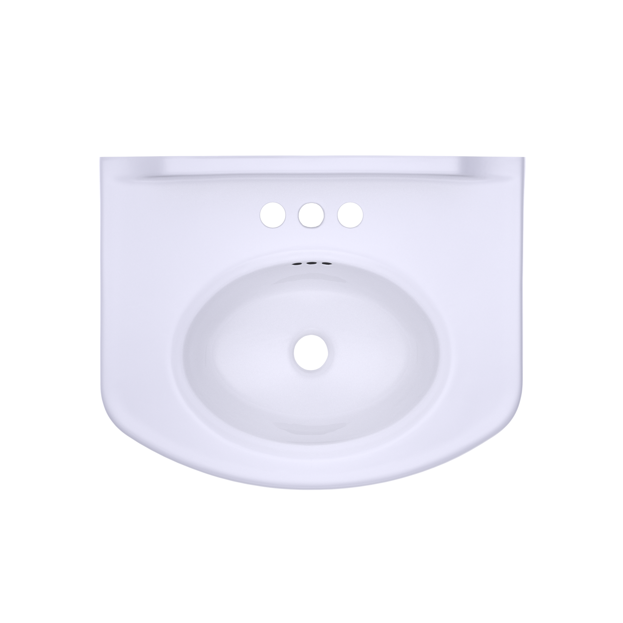 TOTO Dartmouth Rectangular Pedestal Bathroom Sink with Arched Front for 4 Inch Center Faucets, Cotton White, Vitreous China, LPT642.4#01