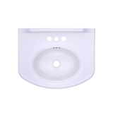 TOTO Dartmouth Rectangular Pedestal Bathroom Sink with Arched Front for 4 Inch Center Faucets, Cotton White, Vitreous China, LPT642.4#01