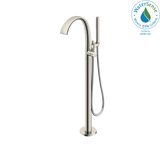 TOTO ZN Single-Handle Freestanding Tub Filler Faucet with 1.75 GPM Handshower, Brushed Nickel, Brass, TBP01301U#BN