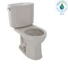 TOTO Drake II Two-Piece Round 1.28 GPF Universal Height Toilet with CEFIONTECT, Bone, Vitreous China, CST453CEFG#03