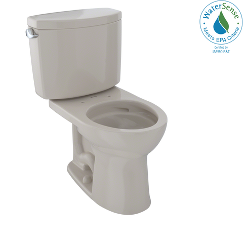 TOTO Drake II Two-Piece Round 1.28 GPF Universal Height Toilet with CEFIONTECT, Bone, Vitreous China, CST453CEFG#03