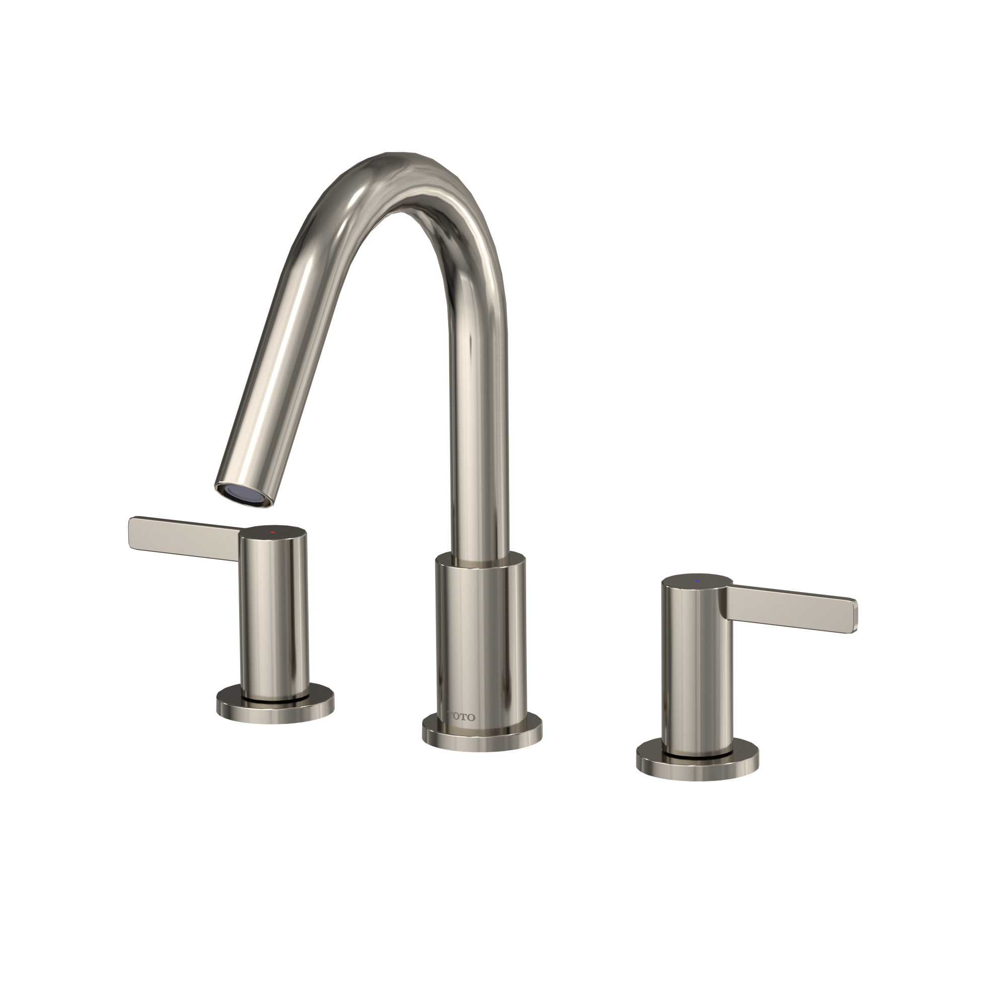 TOTO GF Two Lever Handle Deck-Mount Roman Tub Filler Trim, Polished Nickel, Brass, TBG11201UA#PN
