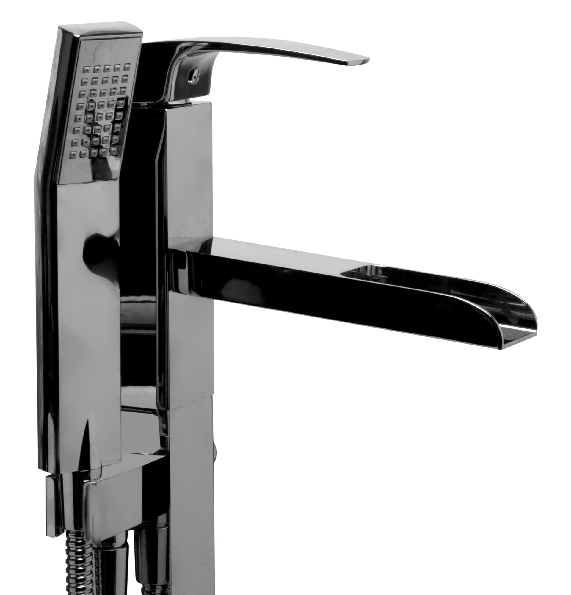 ALFI brand Brass, AB2843-PC Polished Chrome Single Hole Floor Mounted Waterfall Tub Filler