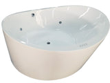 Eago 66" Acrylic Free Standing Oval Air Bubble Bathtub, White, AM2130