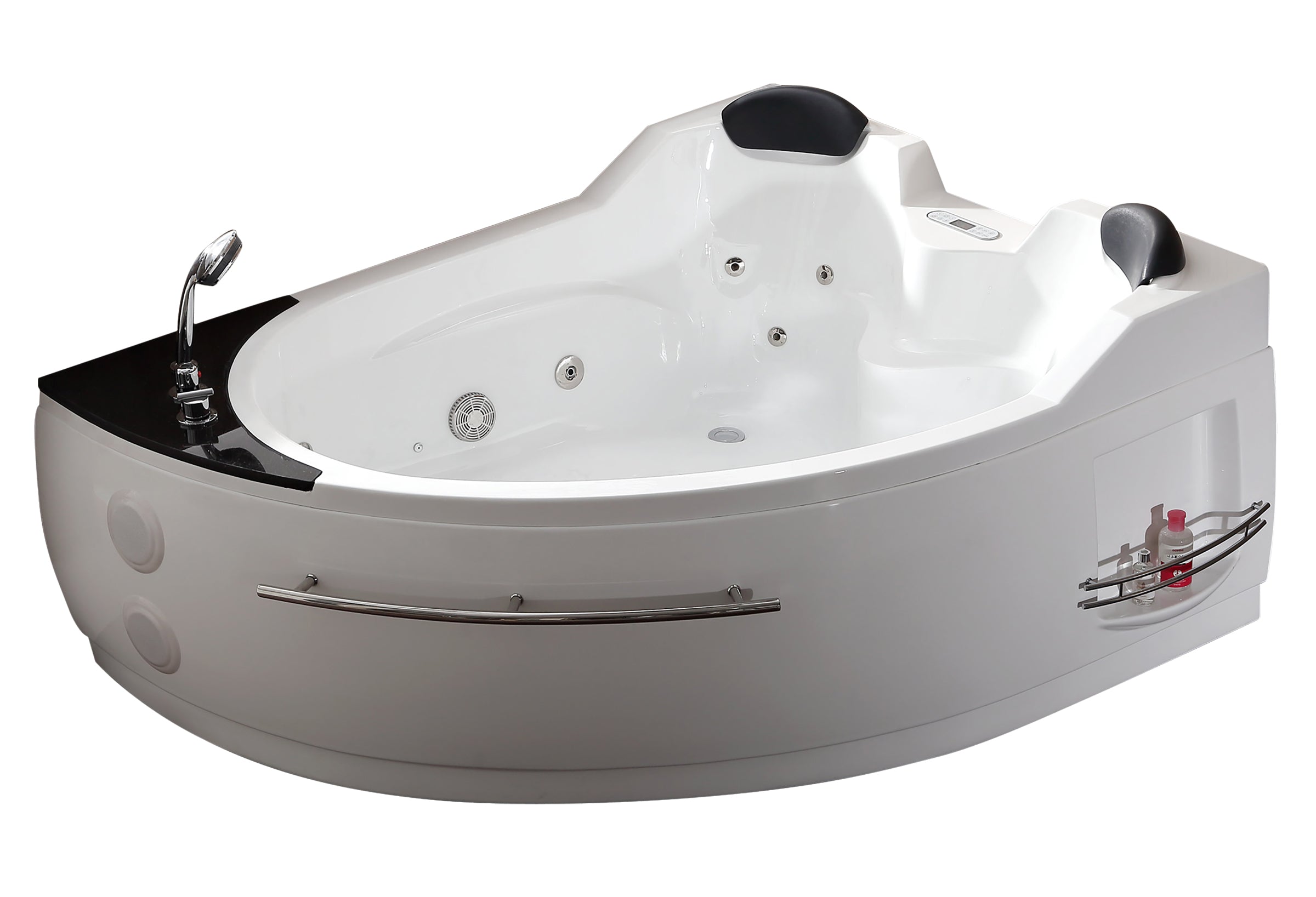 Eago 67" Acrylic Corner Neo-angle Round Bathtub, White, AM113ETL-L