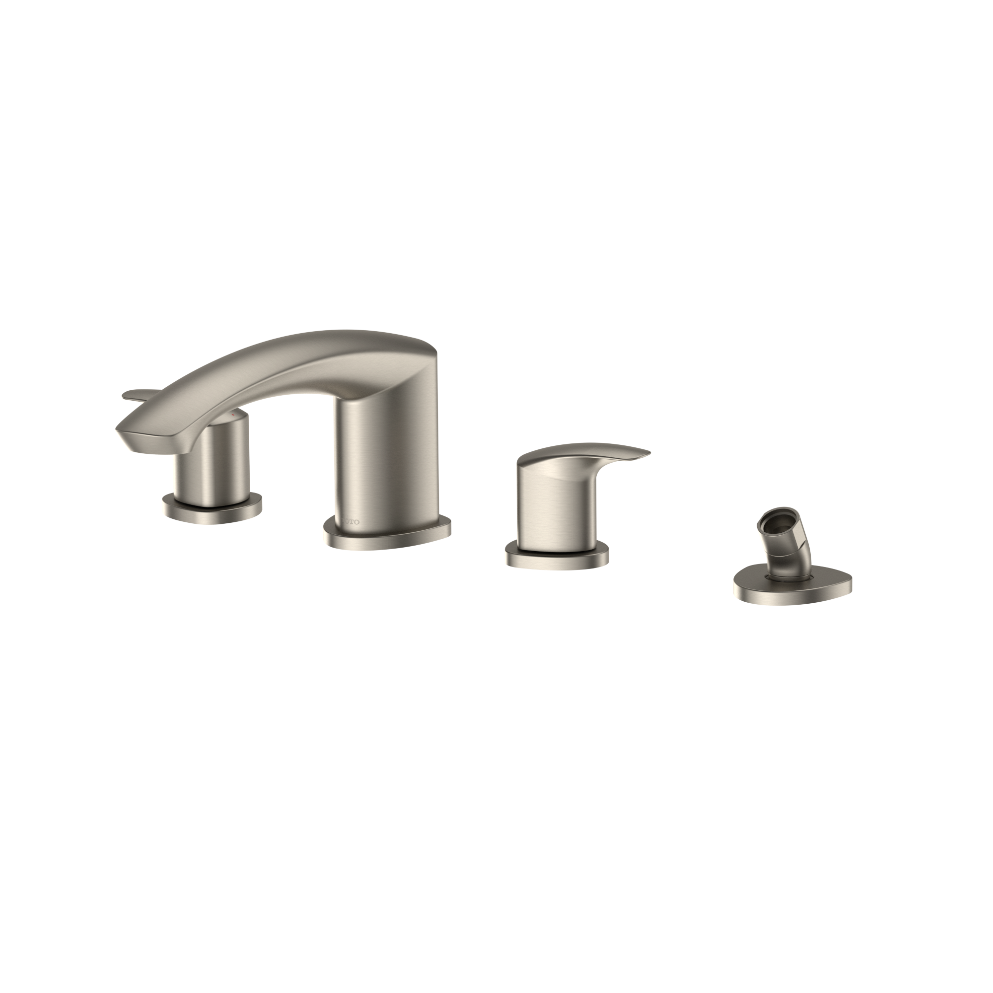 TOTO GM Two-Handle Deck-Mount Roman Tub Filler Trim with Handshower, Brushed Nickel, Brass, TBG09202U#BN