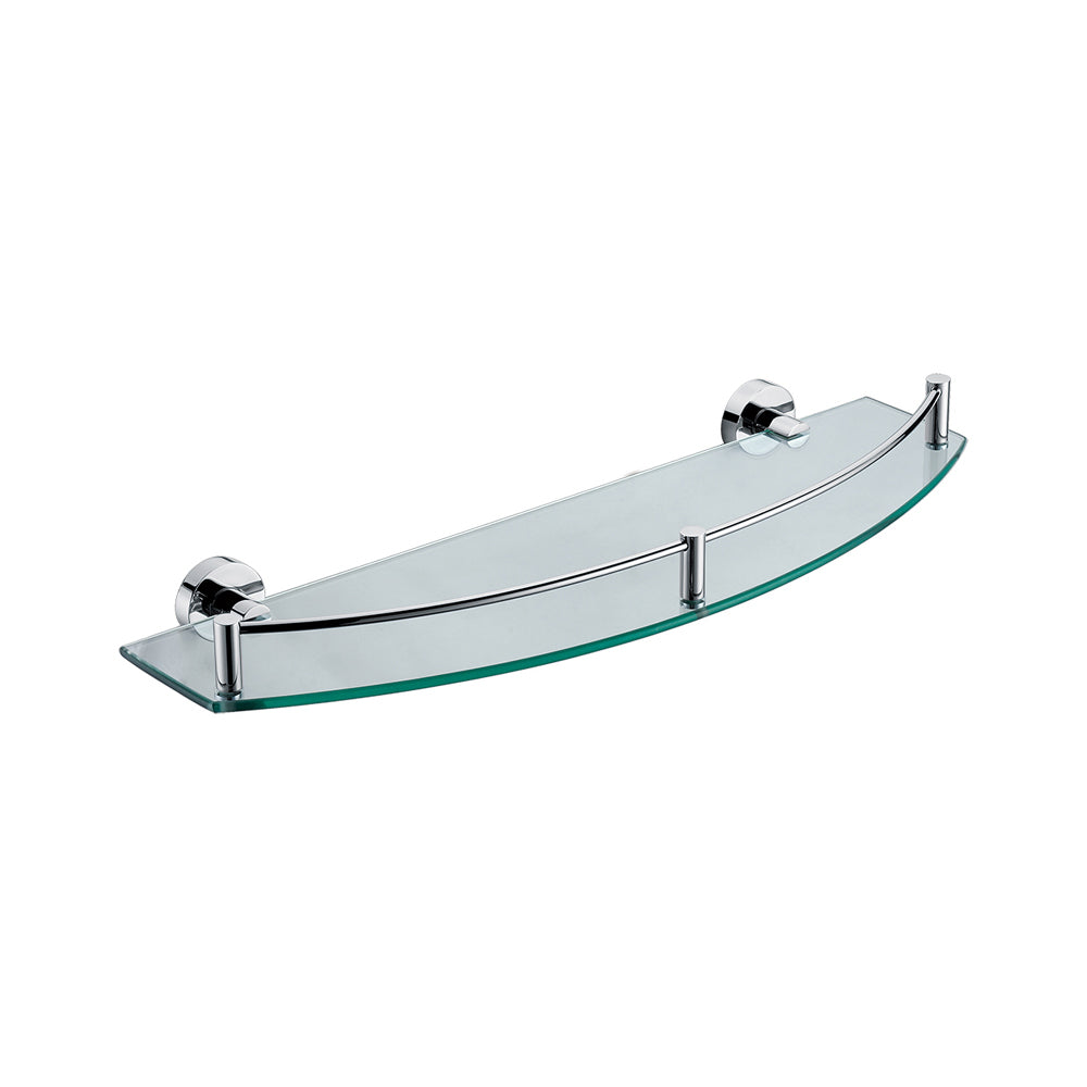 ALFI brand AB9547 Polished Chrome Wall Mounted Glass Shower Shelf Bathroom Accessory, Brass, Grey