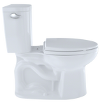 TOTO Entrada Two-Piece Elongated 1.28 GPF Universal Height Toilet, Cotton White, Vitreous China, CST244EF#01