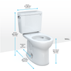TOTO Drake Two-Piece Round 1.6 GPF Universal Height TORNADO FLUSH Toilet, Ebony, Vitreous China, CST775CSF#51