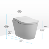 TOTO NEOREST LS Dual Flush 1.0 or 0.8 GF Integrated Bidet Toilet, Cotton White with Silver Trim, Vitreous China and Plastic, MS8732CUMFG#01S